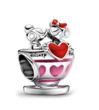 [CH1270] Charm Mickey y Minnie Taza de Té Disney