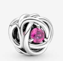 Charm Nudo Entrelazado Circonia Rosa