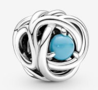 Charm Nudo Entrelazado Cabujón Azul Turquesa