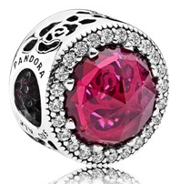 Charm Piedra Rosa con Halo Pavé