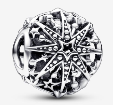 Charm Pandora estrella calada estilo brújula