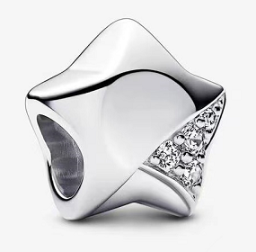 Charm Pandora estrella pulida con circonias en plata