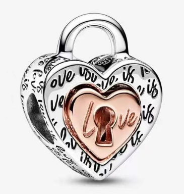 Charm Pandora candado corazón con texto Love