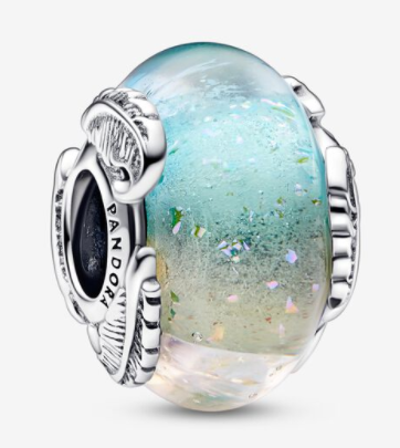 Charm Pandora cristal de Murano degradado turquesa