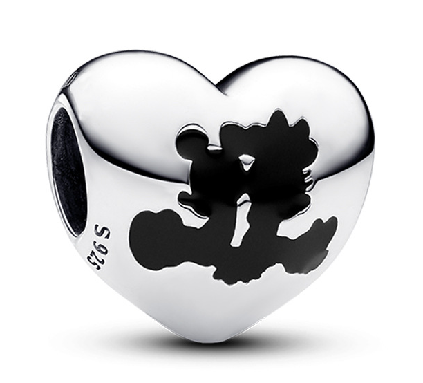 [CH1331] Charm Pandora corazón Mickey y Minnie beso