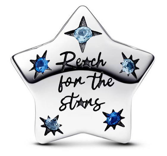 Charm Pandora estrella frase Reach for the Stars