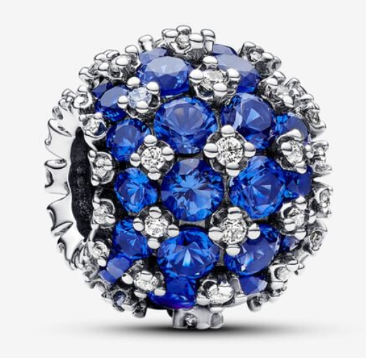 Charm bola circonias azules racimo