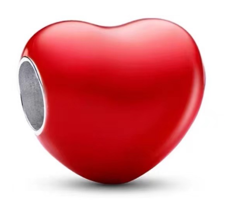 Charm corazón esmalte rojo liso