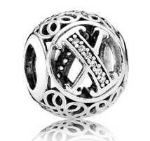 Charm Pandora Letra X Filigrana Pavé