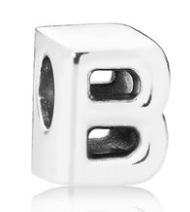 Charm letra B Pandora plata