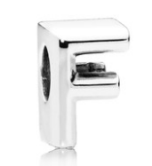 Charm letra F Pandora plata