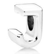 Charm letra J Pandora plata