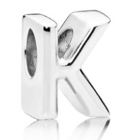 Charm letra K Pandora plata