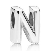 Charm letra N Pandora plata