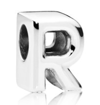 Charm letra R Pandora plata