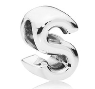 Charm letra S Pandora plata