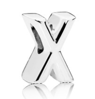 Charm letra X Pandora plata