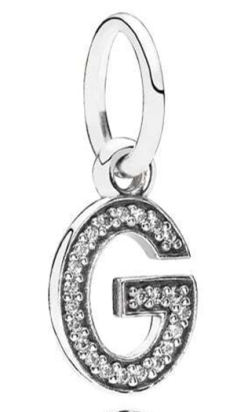 Charm colgante letra G pavé circonias Pandora