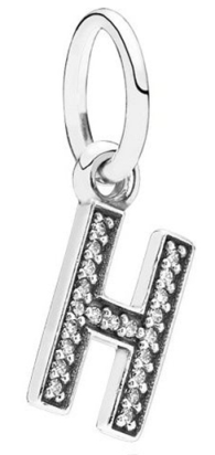 Charm colgante letra H pavé circonias Pandora