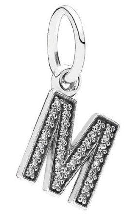 Charm colgante letra M pavé circonias Pandora