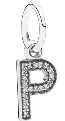 Charm colgante letra P pavé circonias Pandora