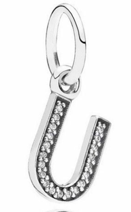 Charm colgante letra U pavé circonias Pandora
