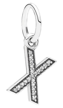 Charm colgante letra X pavé circonias Pandora
