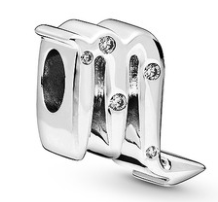 Charm signo zodiacal Acuario plata y circonias