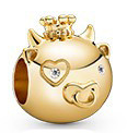 Charm Pandora zodiaco buey con cencerro baño dorado