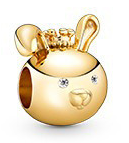 Charm Pandora zodiaco conejo baño dorado