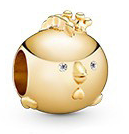 Charm Pandora zodiaco gallo baño dorado
