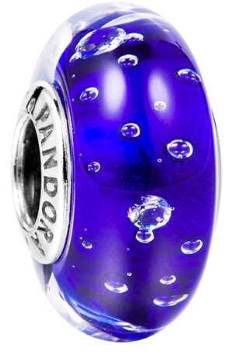 Charm Pandora Cristal Murano Azul Cobalto con Circonias