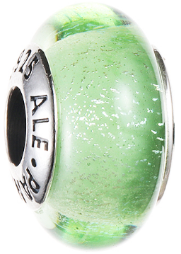 [791639] Charm Pandora Cristal Murano Verde Liso