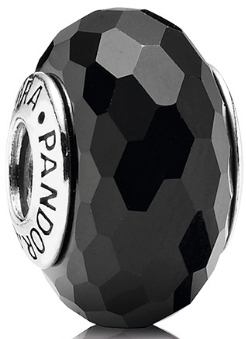 Charm Bola Facetada Cristal Negro