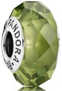 Charm Pandora cristal facetado verde oliva