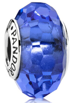 Charm Bola Facetada Cristal Azul Cobalto