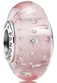 Charm Pandora bola cristal rosa burbujas circonia