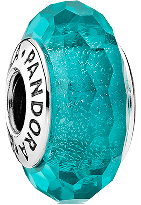 Charm Pandora Cristal Facetado Verde Azulado