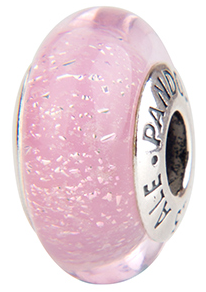 Charm Pandora Cristal Murano Rosa Dicroico Liso