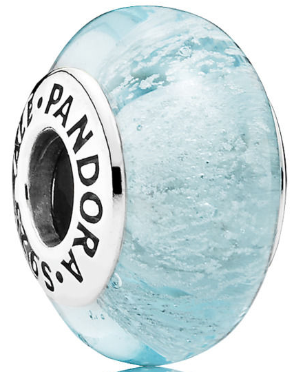 Charm Pandora Cristal Murano Celeste Brumoso