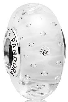 Charm Pandora bola cristal blanco burbujas circonia