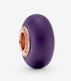 Charm Bola Cristal Murano Morado Mate