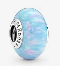 Charm Pandora cristal de Murano celeste opalino