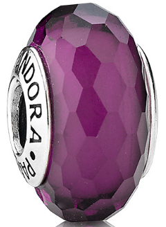 Charm Pandora bola cristal Murano facetado púrpura