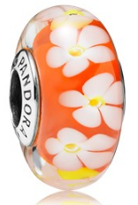 Charm Pandora Cristal Murano Margaritas Naranja