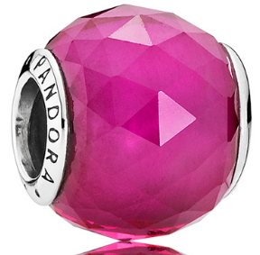 Charm Pandora circonia facetada fucsia