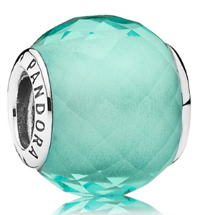 Charm Pandora bola cristal facetado verde agua