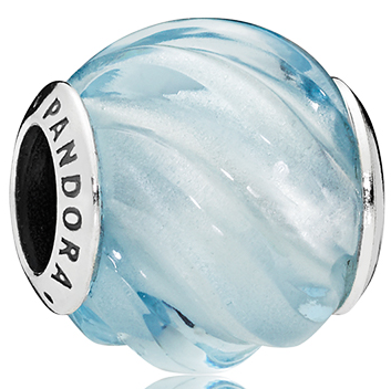 Charm Murano espiral turquesa