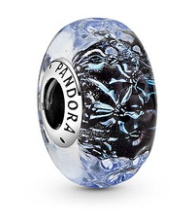 Charm cuenta de vidrio de Murano azul y negro PANDORA