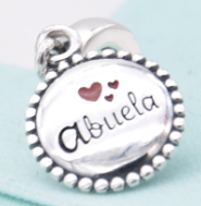 Charm colgante Pandora Abuela Corazones Rojos